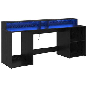 vidaXL Biurko Czarny dąb 200 x 55 x 91 cm Drewno inżynieryjne