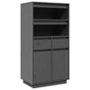 vidaXL Szafka, szara, 60x40x116,5 cm, lite drewno sosnowe