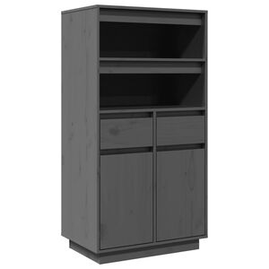 vidaXL Szafka, szara, 60x40x116,5 cm, lite drewno sosnowe