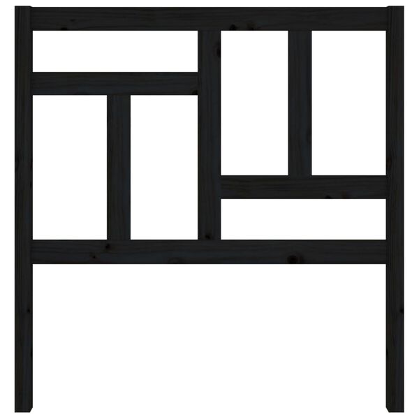 vidaXL Wezgłowie łóżka, czarne, 95,5x4x100 cm, lite drewno sosnowe