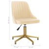 vidaXL Obrotowe krzesła stołowe, 4 szt., kremowe, obite aksamitem