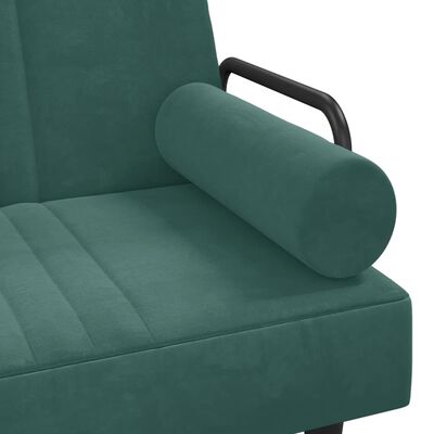 vidaXL Sofa rozkładana L, ciemnozielona, 260x140x70 cm, aksamit
