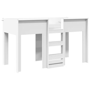 vidaXL Ł&oacute;żko piętrowe dla dzieci Biały 75 x 190 cm Drewno inżynieryjne