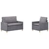vidaXL Zestaw Sof 2 pcs jasnoszary Poliester