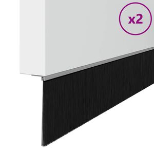 vidaXL Szczotki uszczelniające do drzwi samoprzylepne 2 pcs Srebrny