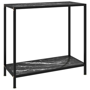 vidaXL Stolik konsolowy, czarny, 80x35x75 cm, szkło hartowane
