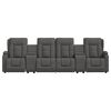 vidaXL Rozkładany fotel masujący z uchwytem 4-os. ciemnoszary, tkanina