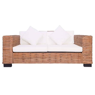 vidaXL 2-osobowa sofa ogrodowa, z naturalnego rattanu