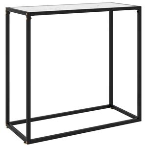 vidaXL Stolik konsolowy, biały, 80x35x75 cm, szkło hartowane