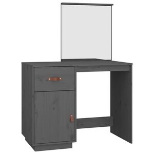 vidaXL Toaletka, szara, 95x50x134 cm, lite drewno sosnowe
