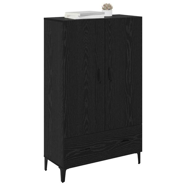vidaXL Highboard z szufladą Czarny Dąb 70 x 31 x 115 cm