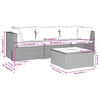 vidaXL 4-cz. zestaw wypoczynkowy do ogrodu, poduszki, szary rattan PE