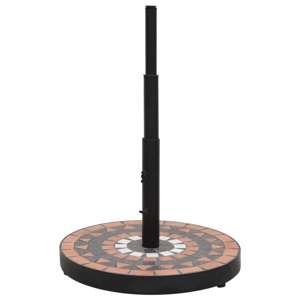 vidaXL Okrągła podstawa pod parasol, terakotowo-biała, 12 kg