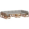 vidaXL Zestaw sof na zewnątrz 11 pcs Naturalny i Jasny Szary