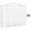 vidaXL Kosze gabionowe, 6 szt, 200x50x160/180 cm, galwanizowane żelazo