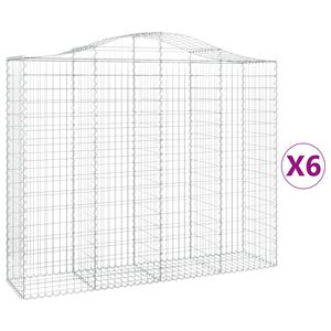 vidaXL Kosze gabionowe, 6 szt, 200x50x160/180 cm, galwanizowane żelazo