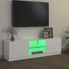 vidaXL Szafka pod TV z oświetleniem LED, biała, połysk, 120x30x36 cm