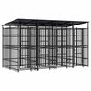 vidaXL Kojec zewnętrzny dla ps&oacute;w, z zadaszeniem, stalowy, 7,37 m&sup2;