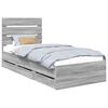 vidaXL Ramka ł&oacute;żka Szary Sonoma 75 x 190 cm Drewno inżynieryjne