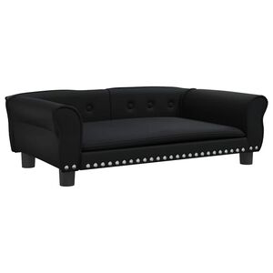 vidaXL Legowisko dla psa, czarne, 95x55x30 cm, sztuczna sk&oacute;ra