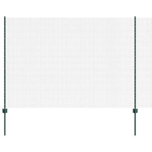 vidaXL Ogrodzenie z słupkiem Zielony 1,5 x 10 m Stal i PVC