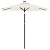 vidaXL Parasol ogrodowy z LED, stalowy słupek, biały, 225x225x212 cm