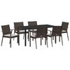 vidaXL Zestaw do jadalni w ogrodzie 7 pcs Brązowy i czarny Rattan PE
