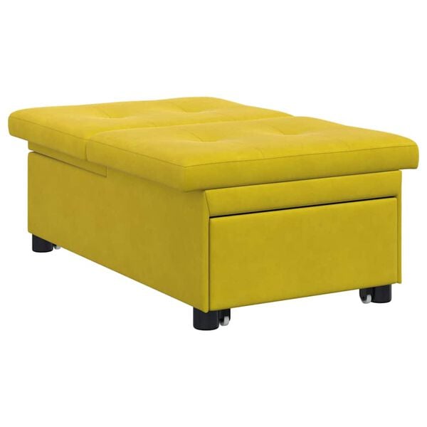 vidaXL Sofa Bed Ż&oacute;łty 194 x 67 x 82 cm Aksamit