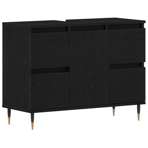 vidaXL Szafka pod umywalkę Czarny Dąb 80 x 33 x 60 cm