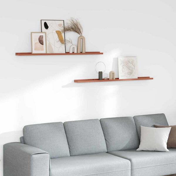 vidaXL P&oacute;łka ścienna z p&oacute;łką 2 pcs Czerwony 115 x 9 x 3 cm