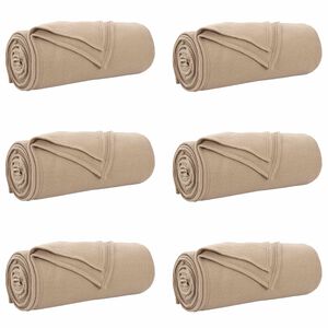 vidaXL Koce narzutowe 6 szt. Camel 240 x 220 cm 4.28 kg Polar