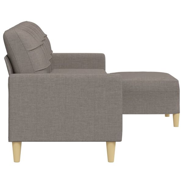 vidaXL 3-osobowa sofa z podn&oacute;żkiem, kolor taupe, 210 cm, tkaniną