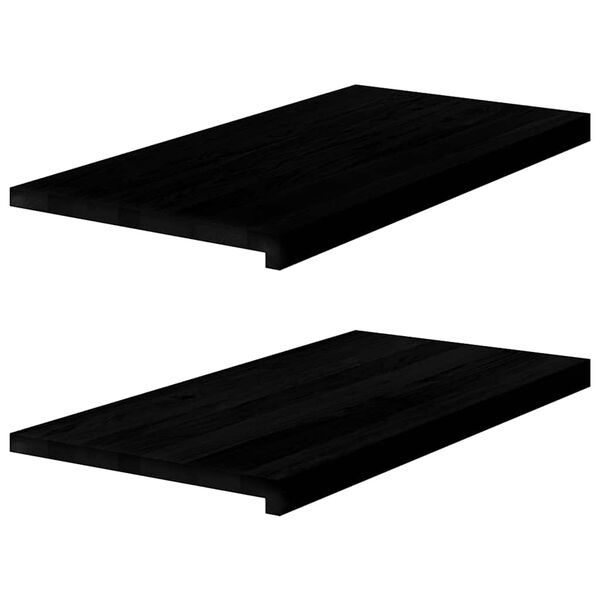 vidaXL Parapety 2 szt., ciemnobrązowy, 80x40x2 cm, lite drewno dębowe