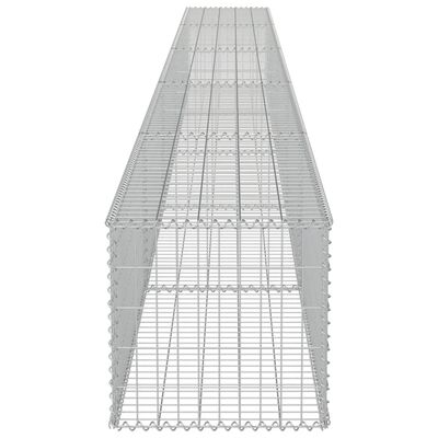 vidaXL Murek gabionowy z pokrywami, galwanizowana stal, 600x50x50 cm