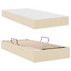 vidaXL Ł&oacute;żko z miejscem na przechowywanie i materacem Kremowy