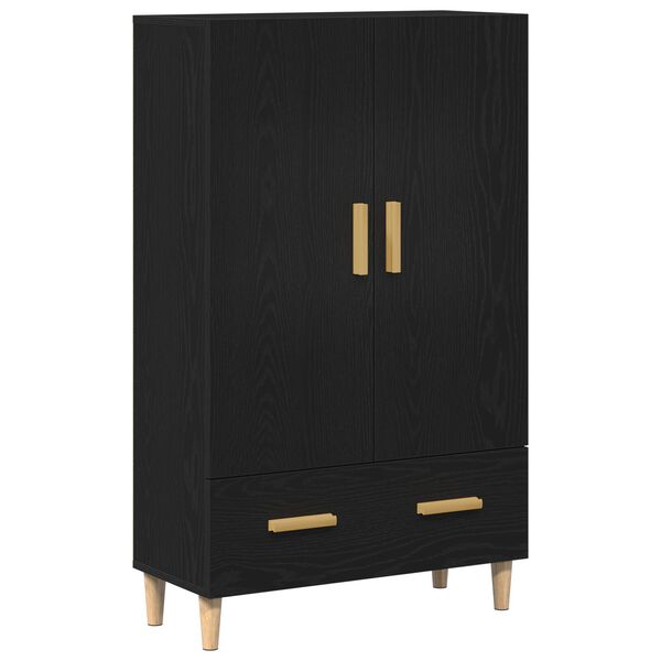 vidaXL Highboard Czarny Dąb 70 x 31 x 115 cm Materiał drewnopochodny