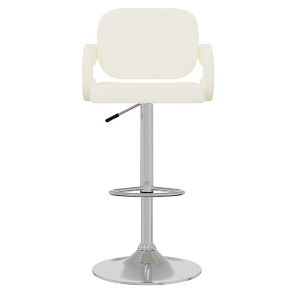 vidaXL Stołki barowe, 2 szt., kremowe, obite sztuczną sk&oacute;rą