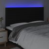 vidaXL Zagł&oacute;wek do ł&oacute;żka z LED, czarny, 160x5x118/128 cm, tkanina