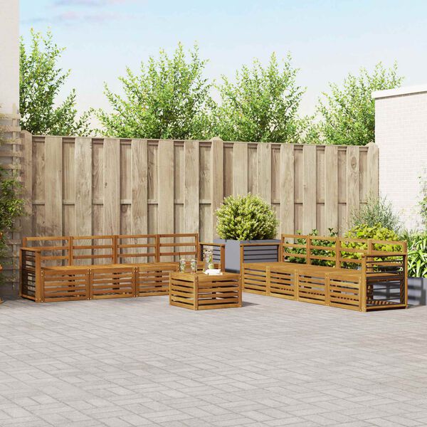 vidaXL Zestawy sof 9 pcs Naturalny Lite Drewno Akacji