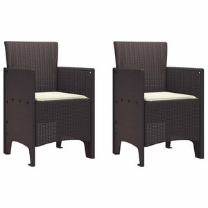 vidaXL Krzesło Ogrodowe 2 pcs Brązowy 53 x 49 x 85 cm polipropylen