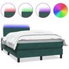vidaXL Ł&oacute;żko kontynentalne z materacem i LED, ciemnozielone, 120x210 cm