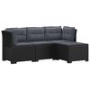 vidaXL Sofa ogrodowa dla 4 os&oacute;b z poduszkami w stylu rattanowym PP