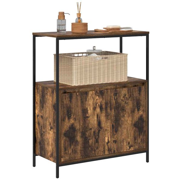 vidaXL Szafka łazienkowa z półkami, przydymiony dąb, 76,5x35x95 cm