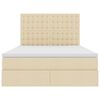 vidaXL Ł&oacute;żko z miejscem na przechowywanie i LED Kremowy 140 x 190 cm