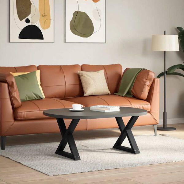 vidaXL Nogi do stolika kawowego 2 szt. Czarne 60x(42-43,3) cm Stal