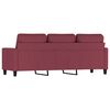 vidaXL Sofa 3-osobowa, winna czerwień, 180 cm,tapicerowana tkaniną