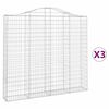 vidaXL Kosze gabionowe, 3 szt, 200x30x180/200 cm, galwanizowane żelazo