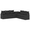 vidaXL Zestaw Sof 7 pcs Czarny Rattan polietylenowy i stal