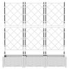 vidaXL Doniczka ogrodowa 3 pcs Biały 120 x 40 x 125,5 cm Stal