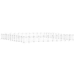 vidaXL Klatka dla zwierząt z bramką, 44 panele, czarna, 385x385x35 cm, stal